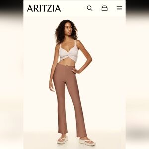 Aritzia Wilfred Candace Flare pants,Mocha Sorbet,stretchy ribbed knit